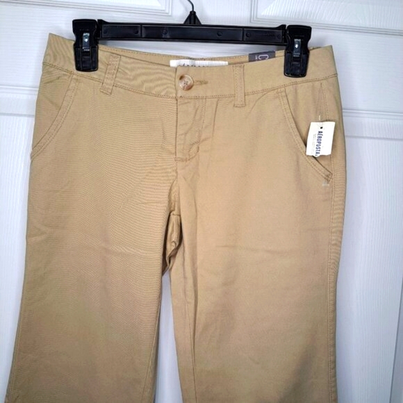 NEW Aeropostale Classic Twill Khaki Pants Size 0 Long - Picture 4 of 7